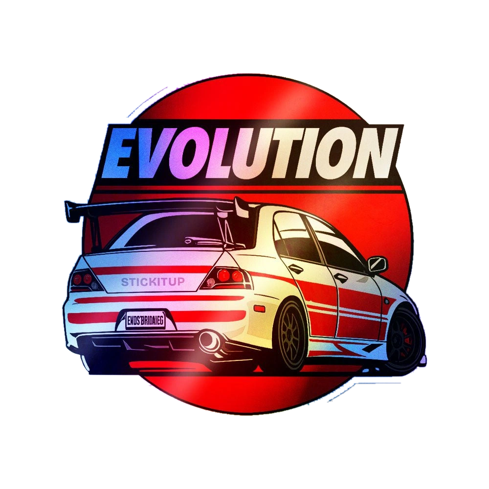 Evolution Red Racer Holographic Stickers